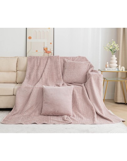 Silk Fashion: Αντιολισθητικό ριχτάρι 180Χ180, NX201 pink