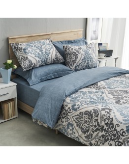 Salonica: Σετ σεντόνια υπέρδιπλα , Βικτωριανό (Μπλέ)