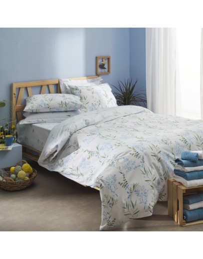 Salonica: Σετ σεντόνια υπέρδιπλα με λάστιχο, Υάκινθος γαλάζιο