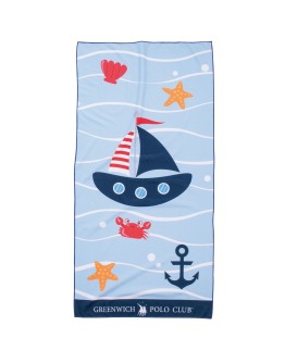 GREENWICH POLO CLUB ΠΕΤΣΕΤΑ ΘΑΛΑΣΣΗΣ 70Χ140 3761 ΚΟΚΚΙΝΟ, ΜΠΛΕ