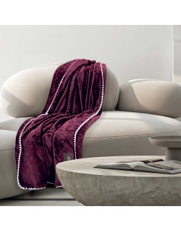 GREENWICH POLO CLUB ΚΟΥΒΕΡΤΑ ΚΑΝΑΠΕ FLEECE 130Χ170 ESSENTIAL 4440 BORDEAUX