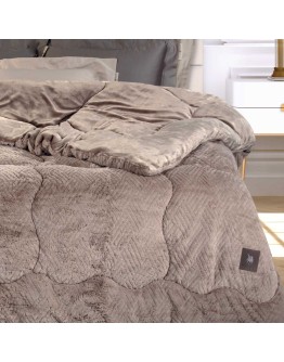 GREENWICH POLO CLUB ΚΟΥΒΕΡΤΟΠΑΠΛΩΜΑ RABBIT FAUX FUR KING ESSENTIAL 3953 TAUPE