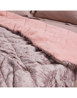 DAS HOME VELVET ΚΟΥΒΕΡΤΟΠΑΠΛΩΜΑ SHERPA ΜΟΝΟ 1377 NUDE