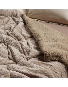 DAS HOME ΚΟΥΒΕΡΤΟΠΑΠΛΩΜΑ SHERPA ΥΠΕΡΔΙΠΛΟ 1367 TAUPE