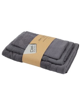 DAS HOME ΣΕΤ ΠΕΤΣΕΤΕΣ 3ΤΕΜΑΧΙΩΝ BEST 0835 DARK GREY