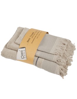 DAS HOME ΣΕΤ ΠΕΤΣΕΤΕΣ 3ΤΕΜΑΧΙΩΝ BEST 0842 TAUPE