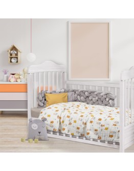 DAS BABY ΚΟΥΒΕΡΤΑ-ΜΟΥΣΕΛΙΝΑ ΚΟΥΝΙΑΣ RELAX 6622 ΛΕΥΚΟ, ΠΟΡΤΟΚΑΛΙ