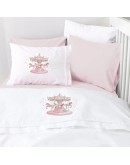 Borea: Σετ σεντόνια κούνιας, Carousel Λευκό-Ροζ