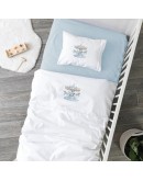 Borea: Σετ σεντόνια κούνιας, Carousel Λευκό-Σιέλ