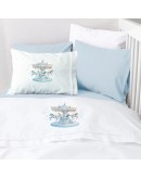 Borea: Σετ σεντόνια κούνιας, Carousel Λευκό-Σιέλ